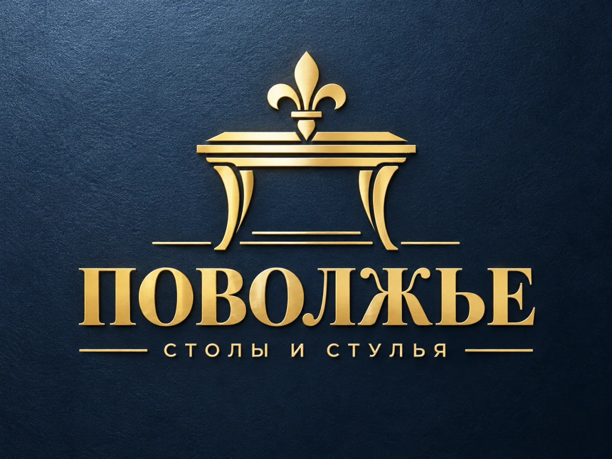 Фирменная эмблема мебельной фабрики Поволжье